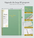 Undated Weekly and Monthly Planner, B5 Large Weekly to Do List Notebook with Goal & Habit Tracker Organizer, Hardcover Spiral Bound Blank Monthly