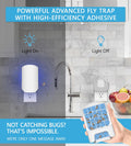 Flying Insect Trap for Indoors, Bug Killer Light Trap for Fruit Flies, Gnats, Moths, and Houseflies, 1 Device + 4 Refills, Best Fly Traps for