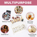 Bride Gifts MRS Patch Travel Makeup Bag Varsity Letter Cosmetic Toiletry Bag Letter Patches White Makeup PU Bag Bride Clutch Purse Waterproof