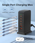 USB C Charging Station 55W,6-Port USB Charger for Multiple Devices,Usb C Fast Charging Hub Compatible with Iphone/Android/Samsung/Tablet,Etc