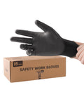 LANON Safety Work Gloves for Men and Women, 18 Pairs Mechanic Black Working Gloves with Grip Odorless PU Coated, Seamless Knit, Full Fingertip