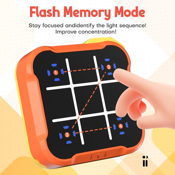 Tic Tac Toe Bolt Game, Handheld Electric Puzzle Game Console, Gift Ideal for Kids and Adults' Birthday, Electronic Board Games for Educational and