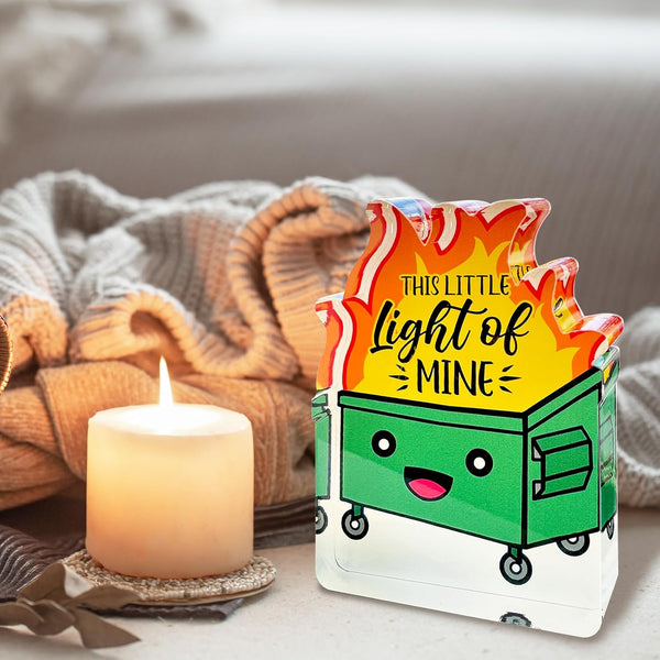 Dumpster Fire Desk Decor,Humor Office Decor,It'S Fine I'M Fine Everything Is Fine,Funny Office Desk Sign Gifts for Friends Bestie Coworkers