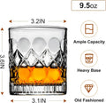 PARACITY Whiskey Glasses Set of 2,Christmas Gift, Old Fashioned Glasses, Rocks Glasses, Bourbon Glasses, Suitable for Use in Bars, Parties, and