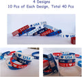 American Flag Silicone Bracelet 40Pcs, Patriotic Party Fourth 4Th of July Party Favors, Memorial Day Veterans Day Wristband, USA Red White and