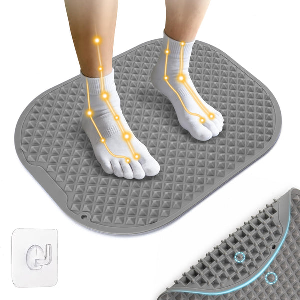 Silicone Foot Massager Mat, Large Reflexology Mat for Feet Relaxation, Portable Foot Acupressure Mat with Dual-Side Usage, Foldable Standing Desk