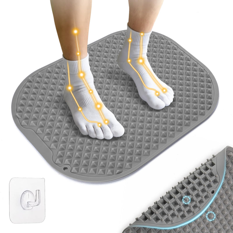Silicone Foot Massager Mat, Large Reflexology Mat for Feet Relaxation, Portable Foot Acupressure Mat with Dual-Side Usage, Foldable Standing Desk