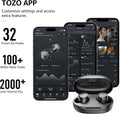 TOZO E1 Wireless Earbuds Build in Mic Clear Calls Ergonomic Light Weight Bluetooth 5.3 in Ear Headphones IPX6 Waterproof Premium Stereo Sound Ear