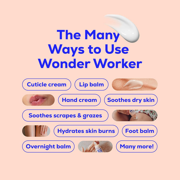 Bloom & Blossom Wonder Worker - Multi-Purpose Healing Balm with Shea Butter & Vitamin E - Natural Moisturizer for Dry Skin & Baby Care