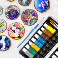 Aen Art Acrylic Paint Set for Pumpkin Painting, 16 Colors Painting Supplies for Canvas Wood Fabric Ceramic Crafts, Non Toxic&Rich Pigments for