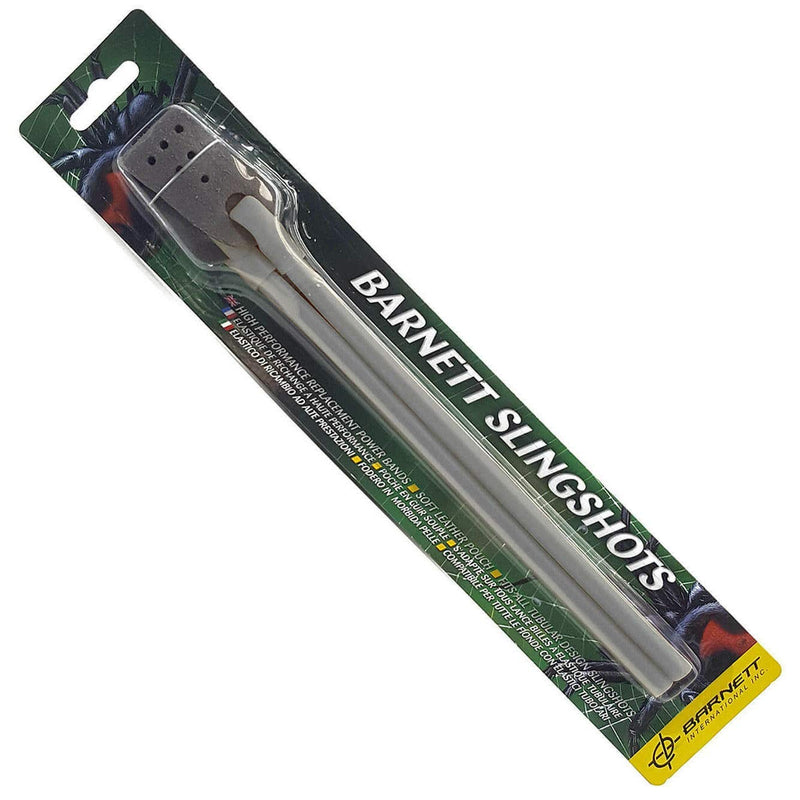 Barnett Power Band, Standard Rubber Elastic Slingshot Replacement Band with Pouch, Grey Elastic