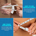 Body Fat Caliper and Measuring Tape for Body - Skinfold Calipers and Body Fat Tape Measure Tool for Accurately Measuring BMI Skin Fold Fitness and
