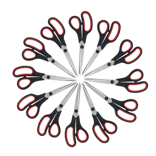 Lichamp 8.5â Scissors, 12-Pack Multipurpose Sharp Scissor, Comfort Grip Handles Household for Office, School, Home and Arts