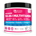 NATURE TARGET Dog Vitamins Powder, Probiotics & Digestive Enzymes for Gut Health, Glucosamine & Chondroitin & Omega 3, Complete Supplement for