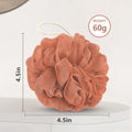 Shower Loofah Bath Sponge, 60G Loofah Exfoliating Body Scrubber, 4 Color Mesh Shower Pouf Balls for Body Wash (Caramel Coffee)