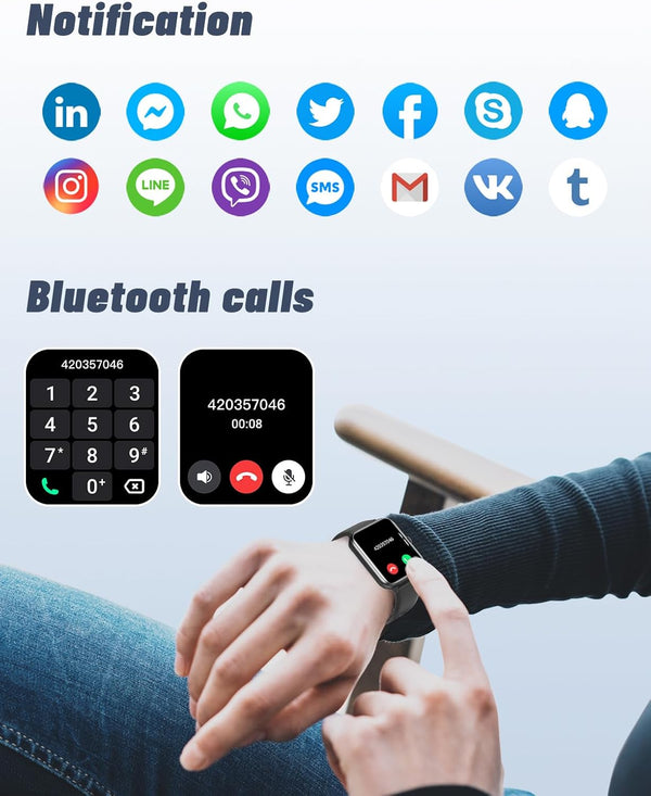 GRV Smart Watch for Ios and Android Phones (Answer/Make Calls), Watches for Men Women IP68 Waterproof Smartwatch Fitness Tracker Watch with Heart