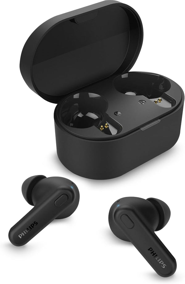 PHILIPS TAT1108 Wireless Earbuds,True Wireless Headphones,Powerful Bass with 6 Mm Driver,Clear Call with AI Mic,15-Hour Battery Life,Bluetooth