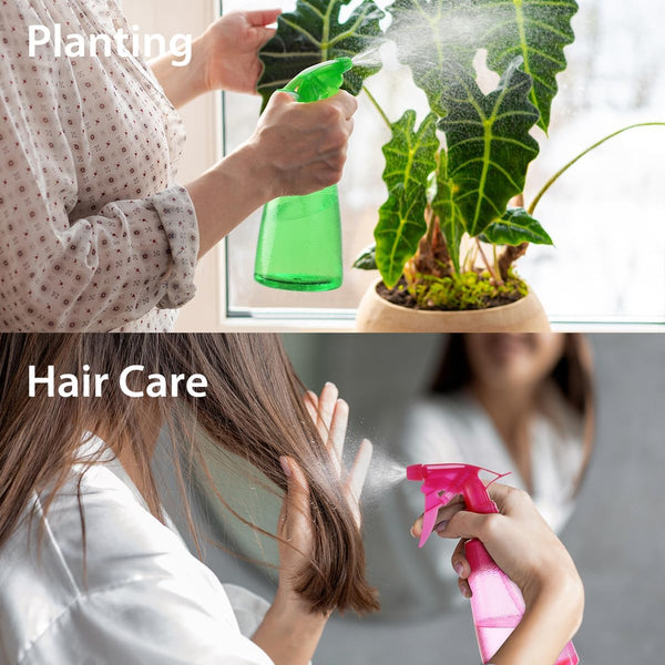 Spray Bottles 3-Pack, 16 Oz, Mist & Stream, Plastic Water Spray Bottle for Hair, Essential Oils, Plants, Cleaning Solutions, BBQ, Cat Dog