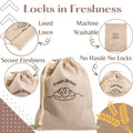 Simply H&K Linen Bread Bags [Pack of 3] with Inner Lining - Keeps Homemade Bread Fresh & Secure - Perfect for Sourdough & Gift Giving - Set of