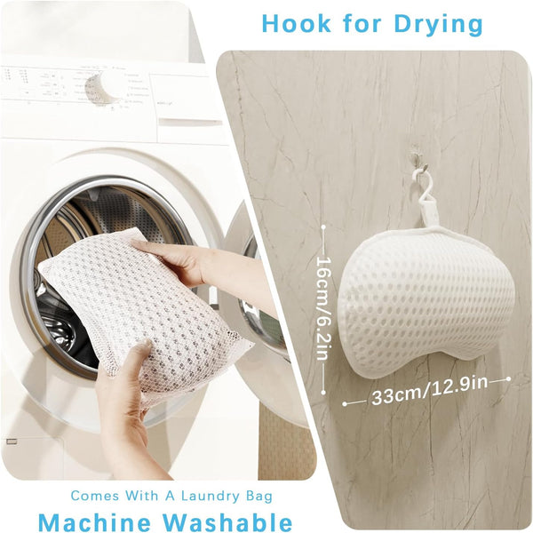 Bathtub Bath Pillows for Tub - Bathtub Pillow for Neck & Back Support with Ergonomic TPE, 4D Mesh Upgraded Bath Tub Pillow Headrest with 3 Strong