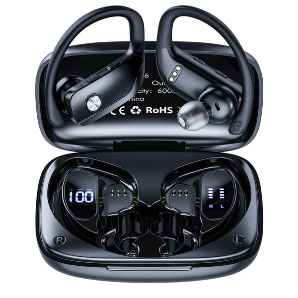 Wireless Earbuds Bluetooth Headphones 48Hrs Play Back Sports Earphones with LED Display Built in Mic Deep Bass Stereo in Ear Waterproof Headset