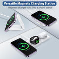 3 in 1 Apple Charging Station for Iphone Airpods Iwatch - Travel Charger for Multiple Devices, Portable Foldable Charging Station - Magnetic