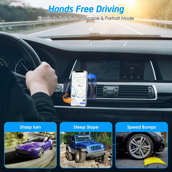 Magnetic Phone Holder for Car, Wixgear [2 Pack] Universal Air Vent Magnetic Phone Mount for Car, Car Phone Holder Mount for Cell Phones and Mini