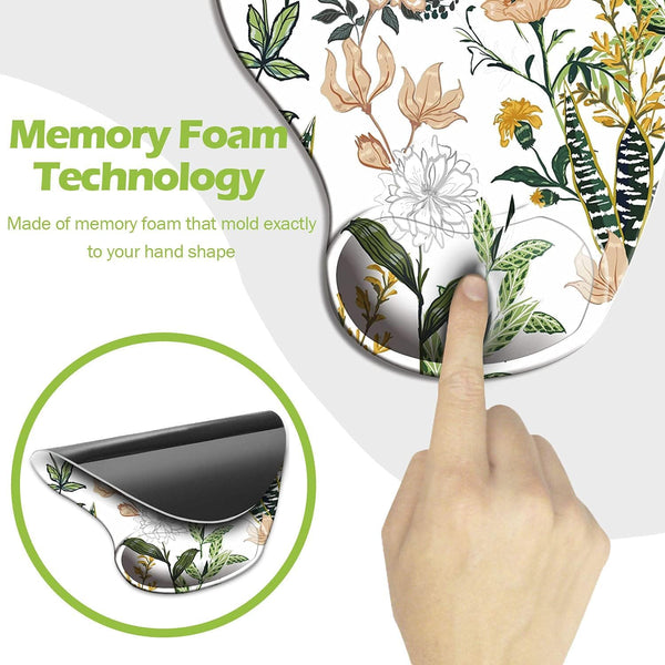 Ergonomic Mouse Pad with Wrist Support, Cute Mouse Pads with Non-Slip PU Base for Home Office Working Studying Easy Typing & Pain Relief Beautiful