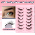 Lashes Natural Cat Eye Lashes Wispy Eyelashes 15Mm False Eyelashes Wispy Lashes 3D Volume Strip Eyelashes Thin Cotton Band Soft Fake Eyelashes