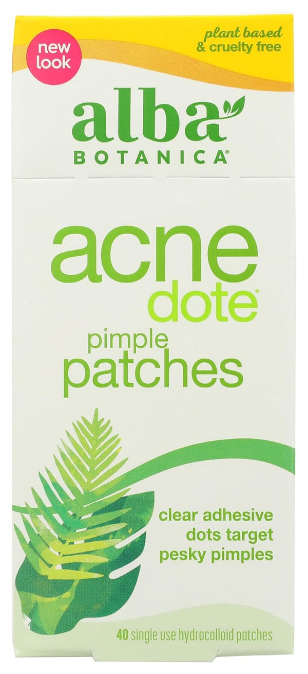 Alba Botanica Acnedote Pimple Patches for Face - Pimple, Spot Patches - Hydrocolloid Skincare Patches - 40 Count