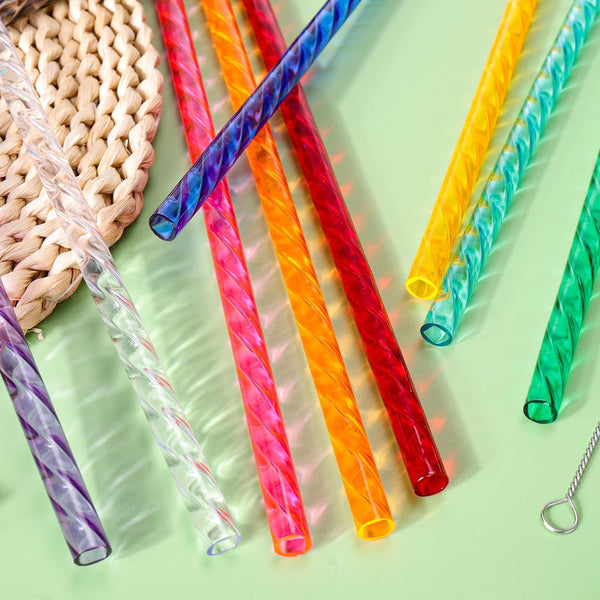 Reusable Straws for Stanley Cup Replacement,12 Inch Plastic Extra Long Straw for 40/30 Oz Tumbler,Clear Hard Drinking Straws for Stanley,10Mm