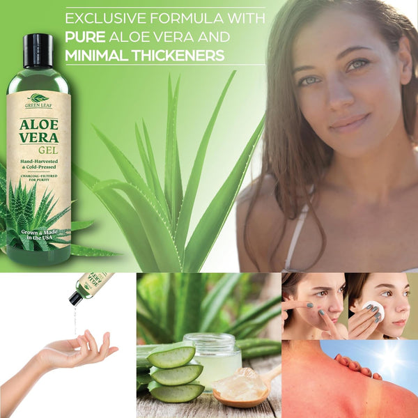 Amazing Aloe Vera Gel - Freshly Cut, 100% Pure Aloe, Premium Quality, Vegan, Unscented - Natural Sunburn Relief, after Shave, Skin, Face & Hair