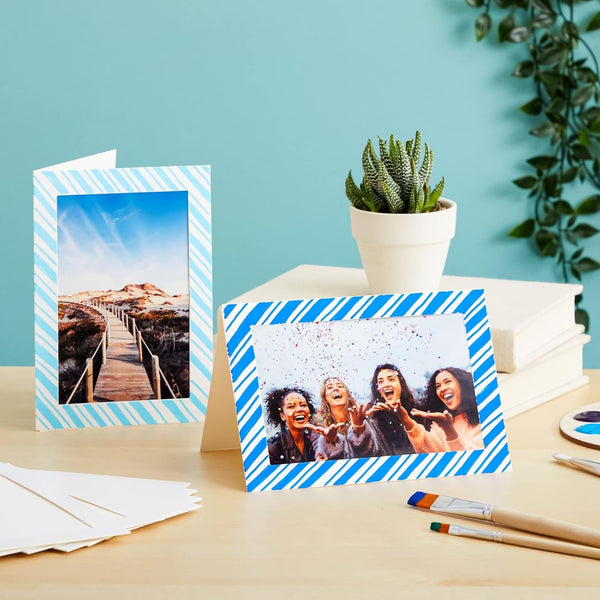 BEST PAPER GREETINGS 48 Pack Photo Frame Cards 4X6 with Envelopes - Picture Insert Note Cards for Wedding, Graduation, Anniversary (Textured Ivory