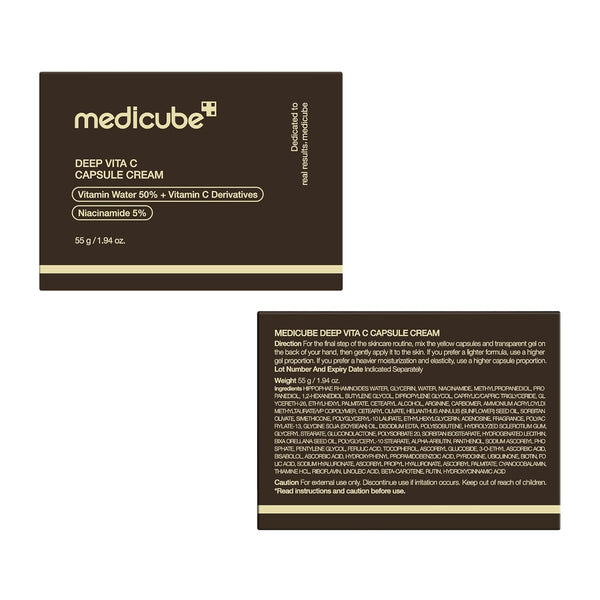 Medicube Deep Vitamin C Golden Capsule Face Moisturizer - Liposome Capsules for Wrinkles, Skin Radiance - Transparent Gel for Glow Hydration -