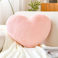 Pink Heart Pillows, Cute Heart Decorative Pillow, Heart Shaped Throw Pillows for Bed, Faux Rabbit Fur Plush Hoom Decor Pillow Cushion for Chair