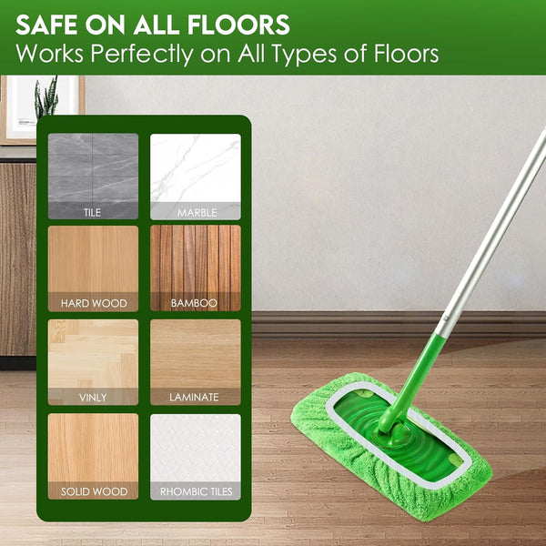 Reusable Wet Pads for Swiffer Sweeper Mop - Dry Sweeping Cloths & Wet Mopping Cloths for Household Cleaning - Washable Microfiber Pads for Mopping