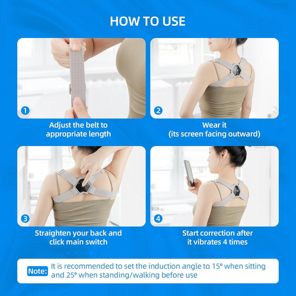LIARTY Posture Corrector with Touchscreen and Smart Vibration, Upper Back Brace for Teens & Kids, Fully Adjustable Back Straightener