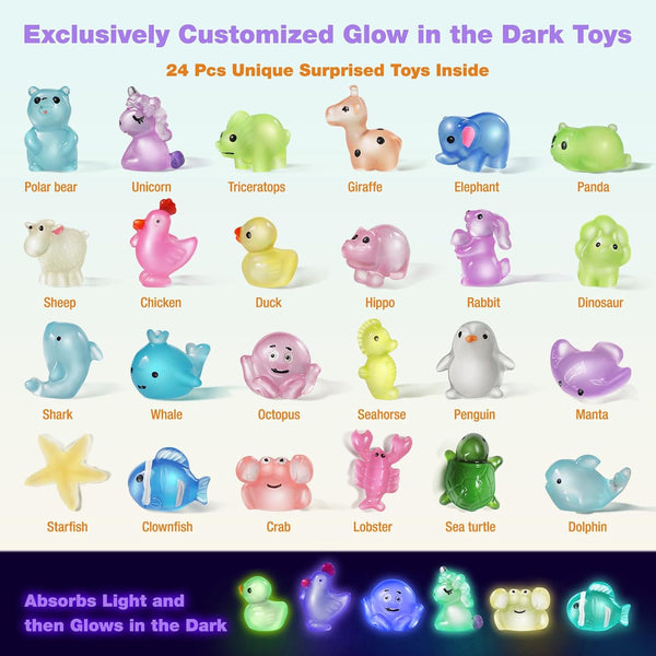 Bath Bombs for Kids with Toys inside - 24 Pack Kids Bath Bombs with Glow in the Dark Bath Surprise Toys Inside, Natural Organic Bubble Bath Fizzy