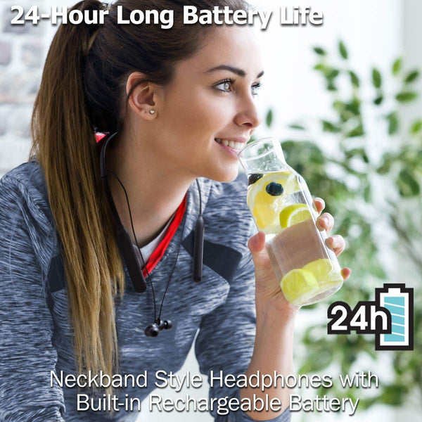 JVC Air Cushion Wireless Earbuds Headphones, Bluetooth 5.0, Water Resistant IPX4, Long Life Battery (Up to 24 Hours), 3-Button Remote with Mic -
