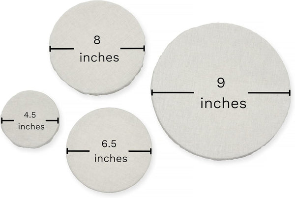 Reusable Cloth Bowl Covers - 100% Cotton Fabric Bowl Covers Set to Cover Fruits, Vegetables and Regulate Moisture - Elastic Bowl Covers for