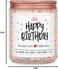 Homsolver Happy Birthday Gifts for Women Unique, Vanilla Cream Scent with Sprinkles Candy Birthday Candles for Her, Handmade Aromatherapy Candle
