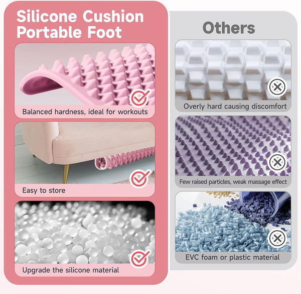 Foot Massage Acupressure Mat, Portable Silicone Reflexology Pad, Moderate Hardness Pressure Point Mat, Anti-Fatigue Mat, Connectable for Jogging &