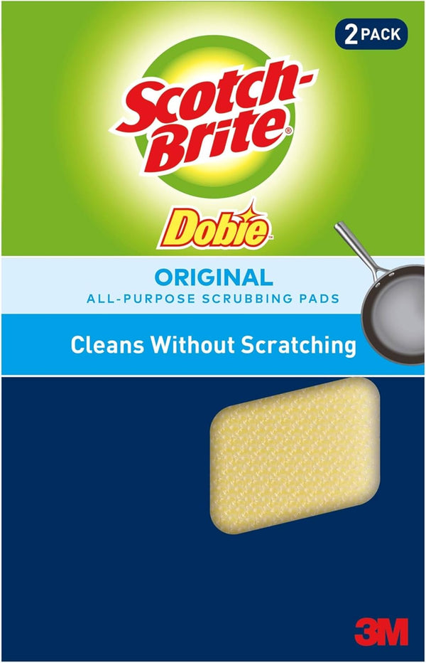 Scotch-Brite Dobie Pads, Dobie Sponge for All Purpose Cleaning of Kitchen, Bathroom, and Household, Non Scratch Dobie Cleaning Pads Safe for