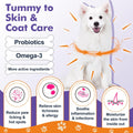 Probiotics for Dogs, Freeze-Dried Dog Probiotics and Digestive Enzymes, plus Omega-3 for Itchy Skin, 3-In-1 Prebiotics for Digestive Health, Dog