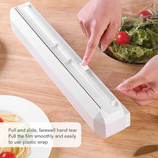 Plastic Wrap Cutter, Plastic Film Cutter Sliding Plastic Cutter Kitchen Plastic Wrap Cutter Reusable Plastic Wrap Dispenser Suitable for Plastic