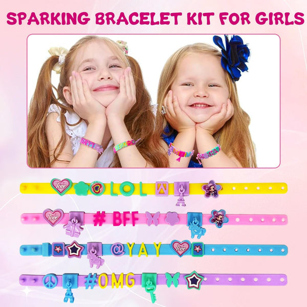 Art & Craft Kits for Kids, DIY Friendship Bracelet Making Kit for Girls, Jewelry Making with Charm & Stickers, Birthday Gifts for Ages 5-12, Toys
