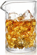 Tebery Seamless Crystal Cocktail Mixing Glass for Stirring Drinks, 16Oz Thick Bottom Bar Mixing Pitcher, Stirring Glass Drink Maker for Bar,