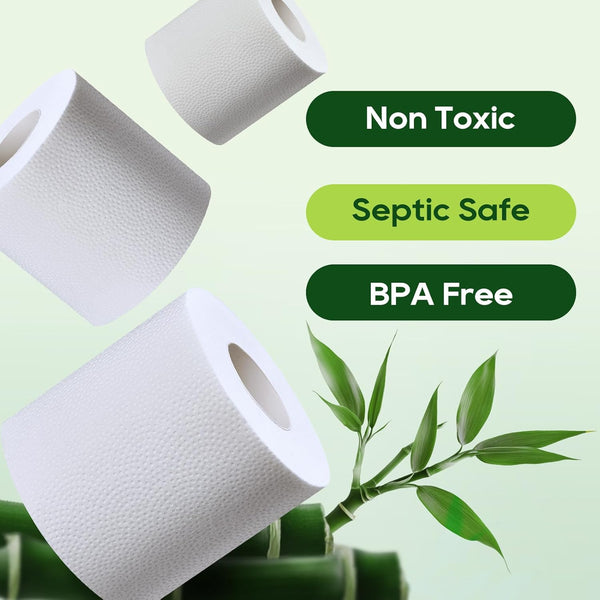 ECOLipak Bamboo Toilet Paper, Septic Safe Toilet Tissue, 16 Double Rolls, 320 Sheets Per Roll, Tree Free, Non Toxic, 2 Ply, Soft and Absorbent,
