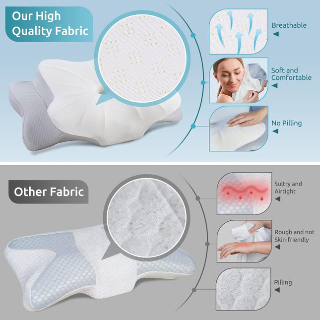 DONAMA Cervical Pillow for Neck and Shoulder,Contour Memory Foam Pillow,Ergonomic Neck Support Pillow for Side Back Stom