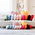 Pink Heart Pillows, Cute Heart Decorative Pillow, Heart Shaped Throw Pillows for Bed, Faux Rabbit Fur Plush Hoom Decor Pillow Cushion for Chair